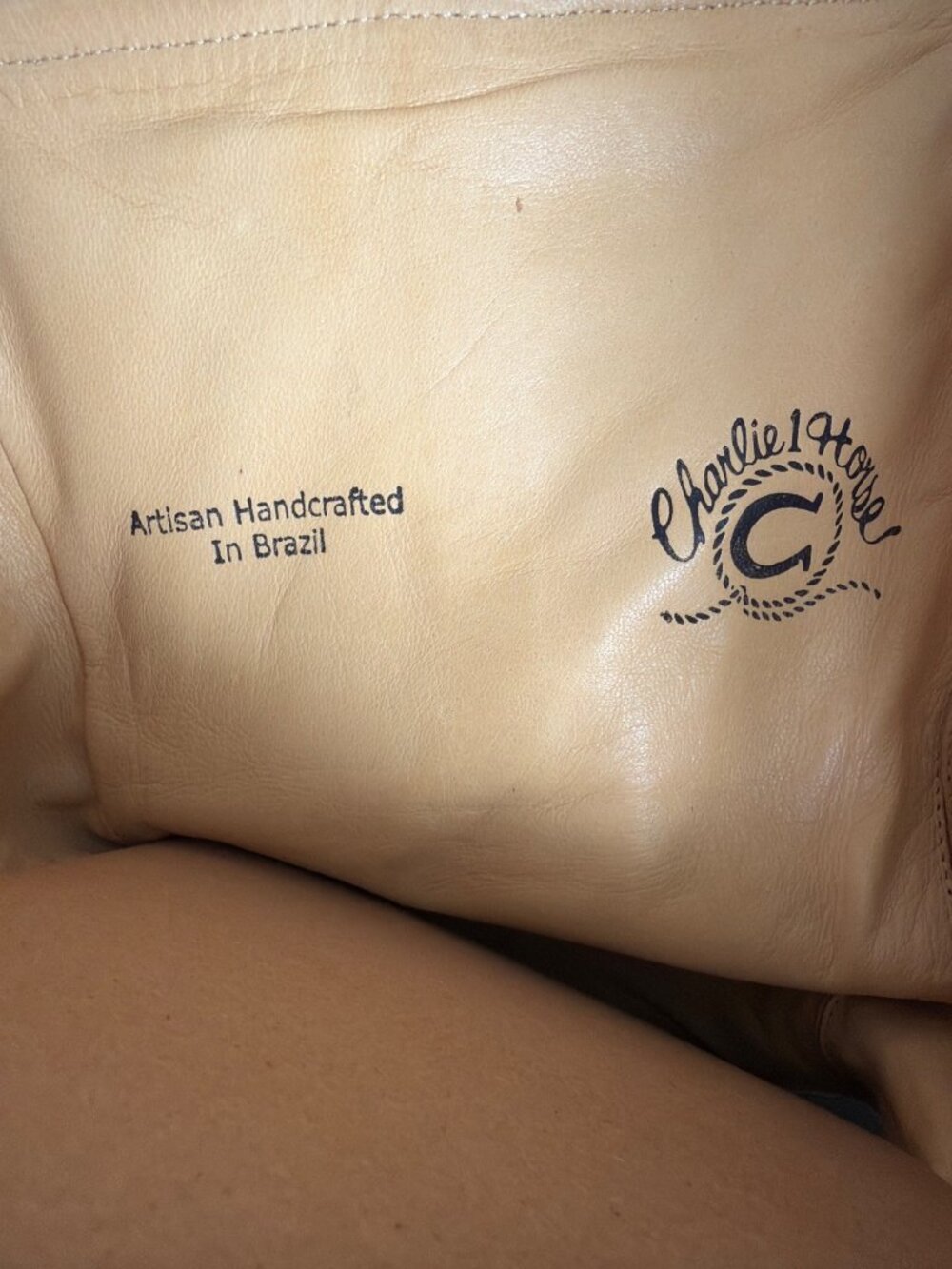 Charlie 1 Horse Lucchese Women's Tan Leather Side Tassel Mid-Calf Boots 8 w/Box - Picture 10 of 16